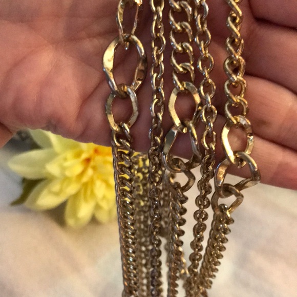 GRAZIANO GOLDTONE MULTI CHAIN STATEMENT NECKLACE - Picture 16 of 16